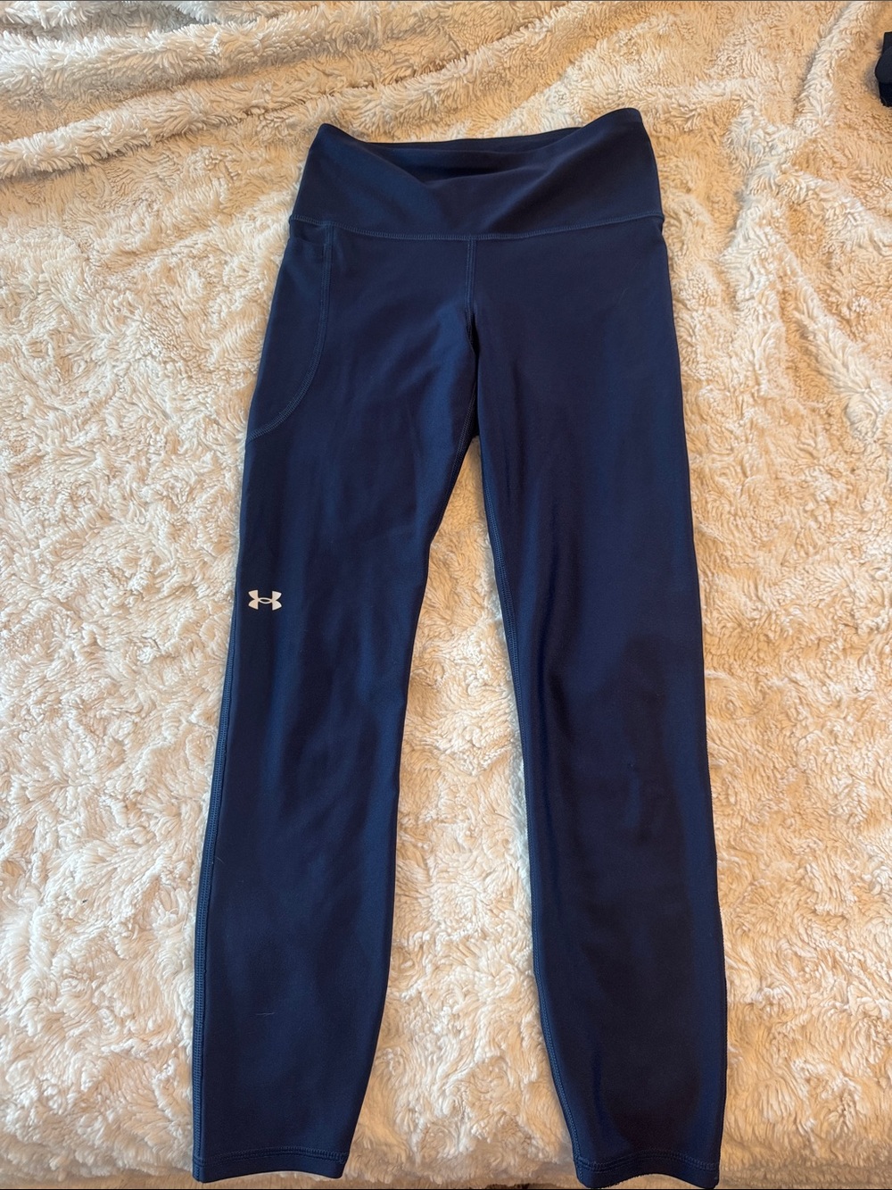 Under Armour Dark Blue Performance Leggings with Side Pocket